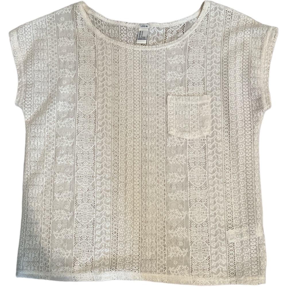 NWOT forever 21 cream lace top, size medium